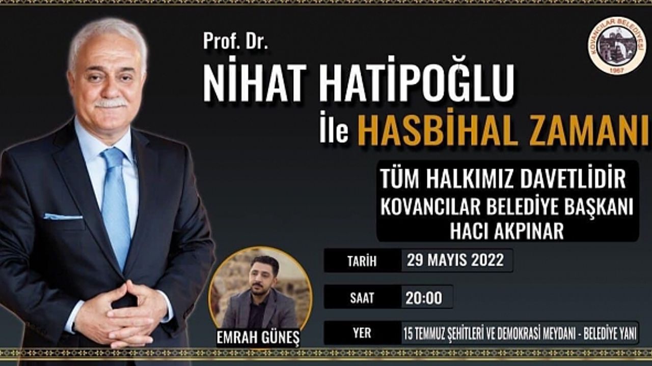 Prof. Dr. Nihat Hatipoğlu Kovancılar’da Vatandaşlarla Buluşacak