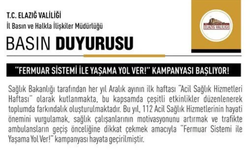 ELAZIĞ’DA "FERMUAR SİSTEMİ İLE YAŞAMA YOL VER!” KAMPANYASI