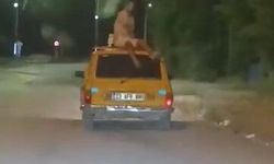 ARACIN TAVANINDA TEHLİKELİ YOLCULUK