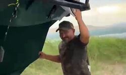 KAMP YAPAN BALIKÇILARIN FIRTINAYLA MÜCADELESİ