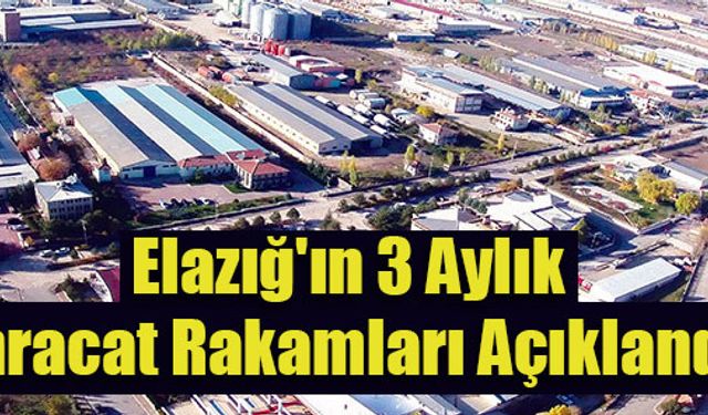 Elazığ'ın 3 Aylık İhracat Rakamları Açıklandı