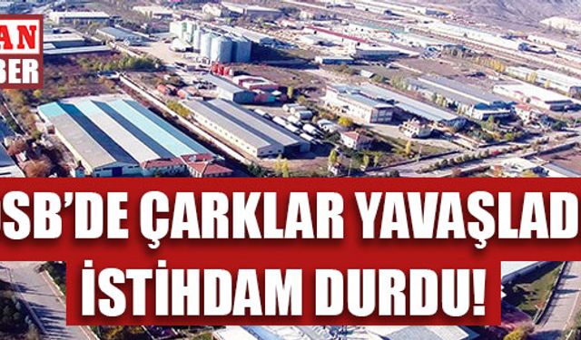 OSB’DE ÇARKLAR YAVAŞLADI, İSTİHDAM DURDU!