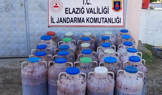 ELAZIĞ’DA 2 TON KAÇAK ŞARAP ELE GEÇİRİLDİ 