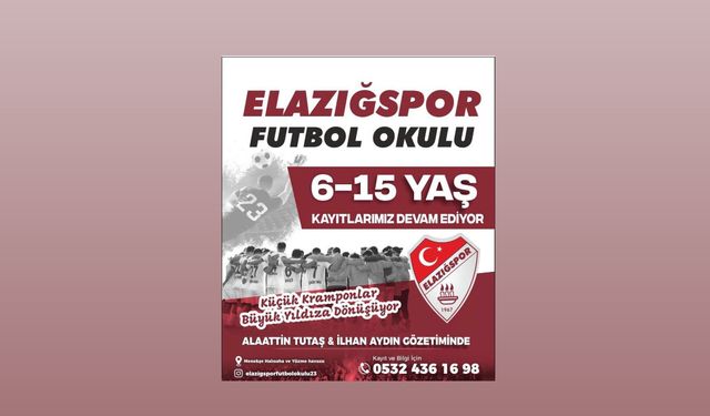 ELAZIĞSPOR FUTBOL OKULU KAYITLARI DEVAM EDİYOR