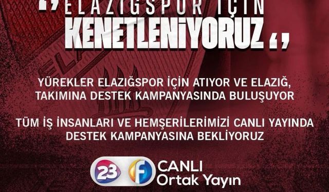 Elazığspor için destek kampanyası düzenlenecek