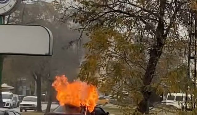 SEYİR HALİNDEYKEN ALEV ALDI