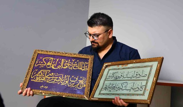 126 YILLIK ALTIN SIRMA HAT LEVHASI