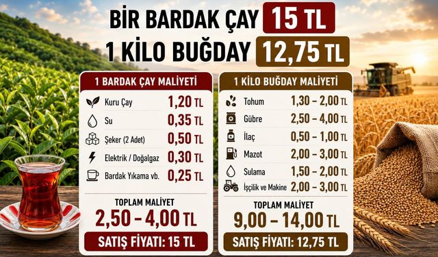 BUĞDAYIN DEĞERİ BİR BARDAK ÇAYA DÜŞTÜ