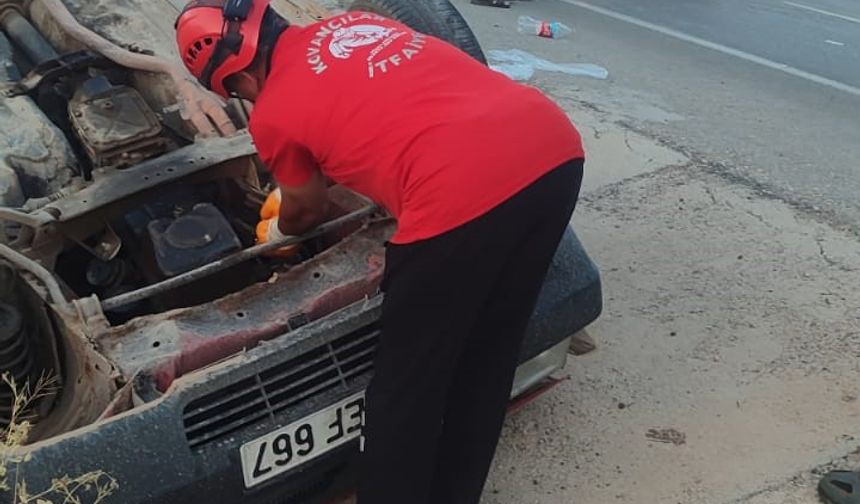 OTOMOBİL TAKLA ATTI: 6 YARALI