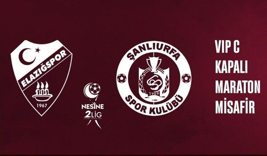 ELAZIĞSPOR - ŞANLIURFASPOR MAÇ BİLETLERİ SATIŞTA