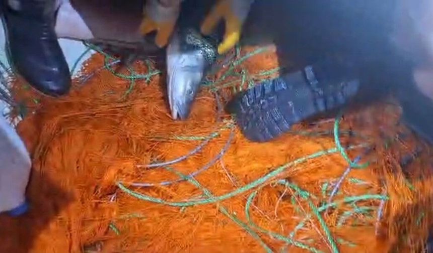 KAÇAK AVCILARA AİT 300 METRELİK AĞ ELE GEÇİRİLDİ