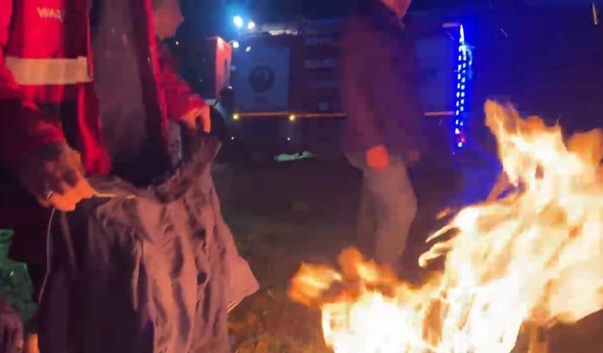 YANGINA GİDEN İTFAİYE ARACI ÇAMURA SAPLANDI