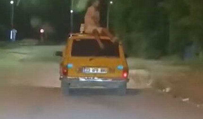 ARACIN TAVANINDA TEHLİKELİ YOLCULUK