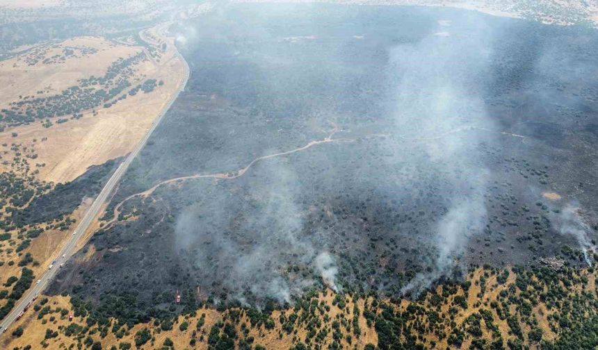 KIRSALDA BAŞLAYAN YANGIN ORMANLIK ALANA SIÇRADI