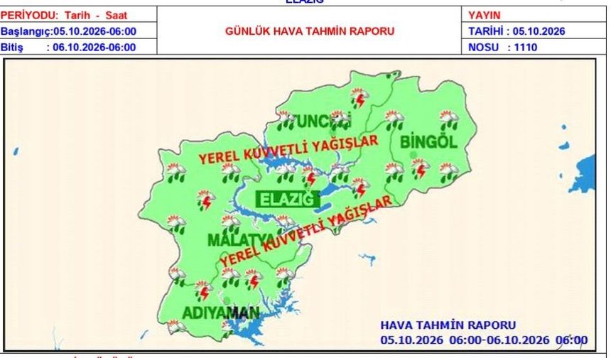 KUVVETLİ YAĞIŞ UYARISI