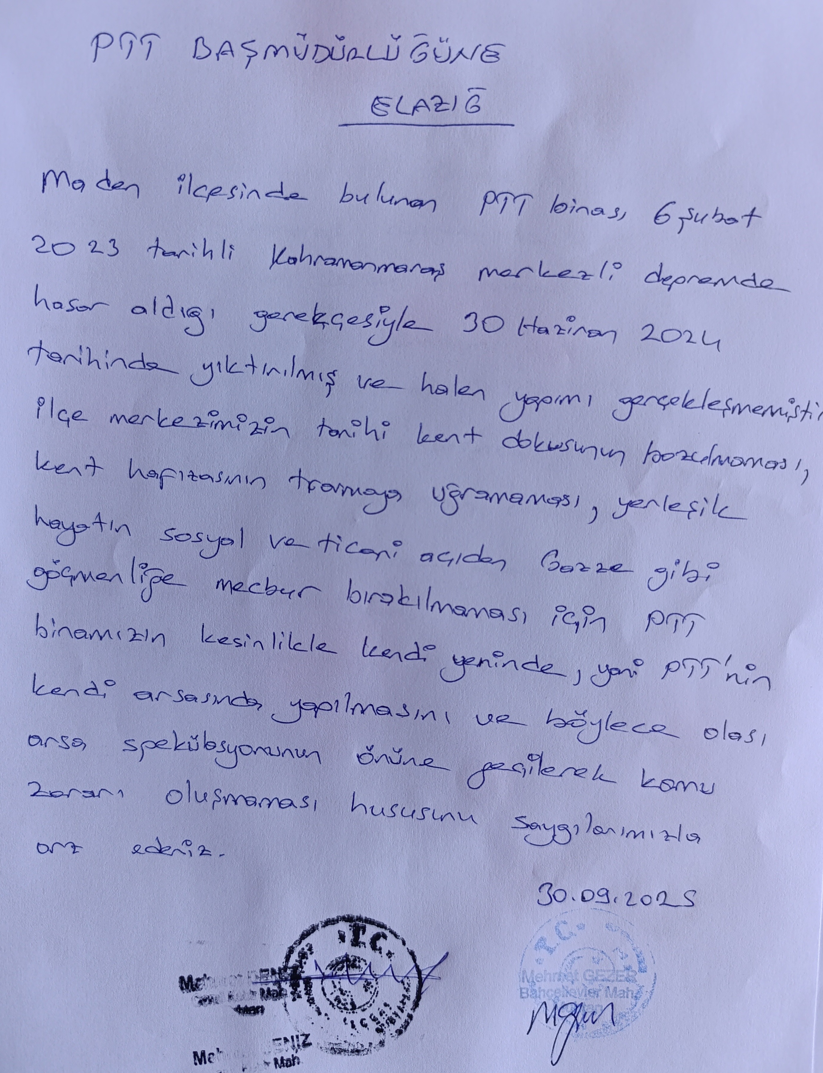 Ptt Muhtarlar Di̇lekçe 30 Eylül 2025 (1)